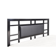 Load image into Gallery viewer, Twin Metal Platform Bed Frame with Black Upholstered Center Panel Headboard