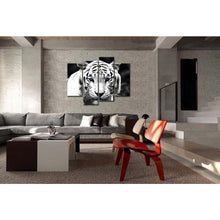 Load image into Gallery viewer, Black and White Tiger 4-Panel Canvas Wall Art Painting Print