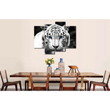 Load image into Gallery viewer, Black and White Tiger 4-Panel Canvas Wall Art Painting Print