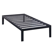 Load image into Gallery viewer, Twin size Sturdy Black Metal Platform Bed Frame with Wide Steel Slats