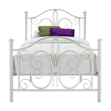 Load image into Gallery viewer, Twin White Metal Platform Bed Frame with Headboard and Footboard