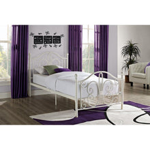 Load image into Gallery viewer, Twin White Metal Platform Bed Frame with Headboard and Footboard