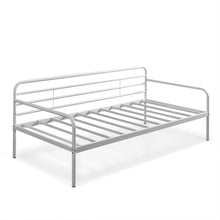 Load image into Gallery viewer, Twin size White Metal Daybed Frame with Steel Support Slats