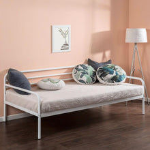 Load image into Gallery viewer, Twin size White Metal Daybed Frame with Steel Support Slats