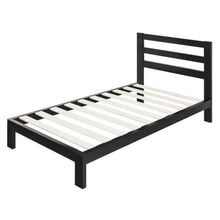 Load image into Gallery viewer, Twin size Modern Metal Platform Bed Frame with Headboard And Wood Support Slats