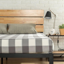 Load image into Gallery viewer, Twin size Heavy Duty Metal Platform bed Frame with Wood Slats and Headboard