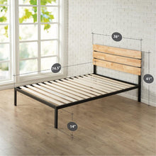Load image into Gallery viewer, Twin size Heavy Duty Metal Platform bed Frame with Wood Slats and Headboard
