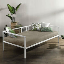 Load image into Gallery viewer, Twin size Sturdy Metal Daybed Frame in White Finish