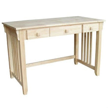 Load image into Gallery viewer, Unfinished Wood Computer Desk with Pull-Out Keyboard Tray and Drawer