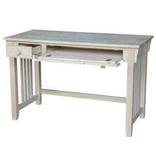 Load image into Gallery viewer, Unfinished Wood Computer Desk with Pull-Out Keyboard Tray and Drawer