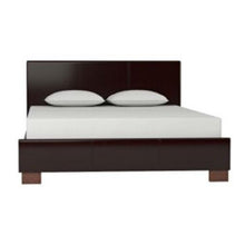 Load image into Gallery viewer, Queen size Dark Brown Faux Leather Upholstered Platform Bed Frame with Headboard