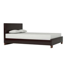 Load image into Gallery viewer, Queen size Dark Brown Faux Leather Upholstered Platform Bed Frame with Headboard