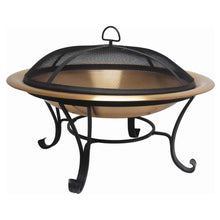 Load image into Gallery viewer, Large 35-inch Copper Bowl Fire Pit with Steel Stand and Cover