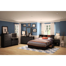 Load image into Gallery viewer, Black 6 Drawer Bedroom Dresser with Nickle Metal Knobs Handles