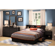 Load image into Gallery viewer, Black 6 Drawer Bedroom Dresser with Nickle Metal Knobs Handles