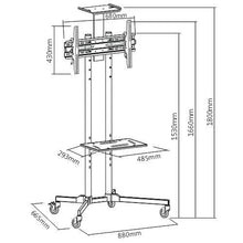 Load image into Gallery viewer, Adjustable Height Mobile TV Stand TV Cart - Fits Screens up to 65-inch