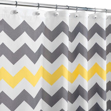 Load image into Gallery viewer, Grey Yellow White Chevron Zig Zag Stripe 72-inch Shower Curtain