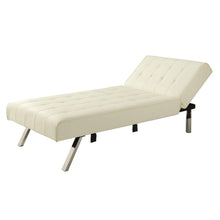 Load image into Gallery viewer, Vanilla Chaise Lounge Sleeper Bed with Contemporary Chrome Legs