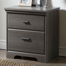 Load image into Gallery viewer, 2-Drawer Bedroom Nightstand in Gray Maple Wood Finish