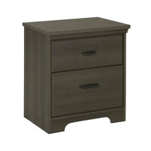 Load image into Gallery viewer, 2-Drawer Bedroom Nightstand in Gray Maple Wood Finish