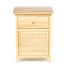 Load image into Gallery viewer, Natural Wood Finish 1-Drawer Bedside Table Cabinet Nightstand