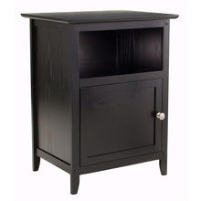 Load image into Gallery viewer, Black Shaker Style End Table Nighstand with Shelf