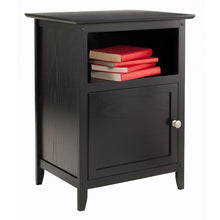 Load image into Gallery viewer, Black Shaker Style End Table Nighstand with Shelf