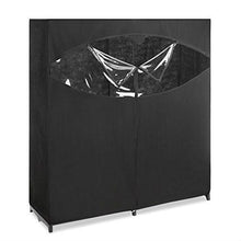 Load image into Gallery viewer, Metal Frame Black Fabric Wardrobe Clothes Closet Garment Rack