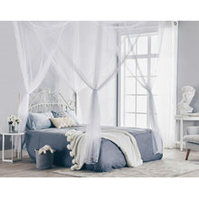 Load image into Gallery viewer, White 4-Post Bed Netting Mosquito Net for Canopy Beds - Fits size Full Queen and King