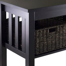 Load image into Gallery viewer, Espresso Wood Console Hall - Sofa Table w- 3 Foldable Baskets