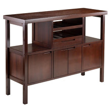 Load image into Gallery viewer, Sideboard Buffet Table Wine Rack in Brown Wood Finish