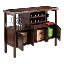 Load image into Gallery viewer, Sideboard Buffet Table Wine Rack in Brown Wood Finish
