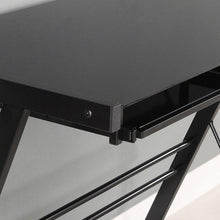 Load image into Gallery viewer, Black Metal and Glass Corner L-Shaped Computer Desk