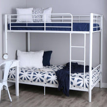 Load image into Gallery viewer, Twin over Twin Sturdy Steel Metal Bunk Bed in White Finish