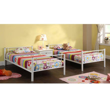 Load image into Gallery viewer, Twin over Twin Sturdy Steel Metal Bunk Bed in White Finish