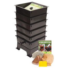 Load image into Gallery viewer, Worm Factory 5-Tray Compost Bin with Worm Tea Spigot - Black