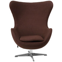 Load image into Gallery viewer, Brown Wool Fabric Upholstered Egg Shaped Modern Arm Chair
