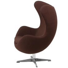 Load image into Gallery viewer, Brown Wool Fabric Upholstered Egg Shaped Modern Arm Chair