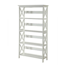 Load image into Gallery viewer, Glossy White 5-Shelf Bookcase