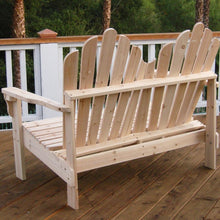 Load image into Gallery viewer, 2-Seat Adirondack Style Outdoor Cedar Wood Garden Bench