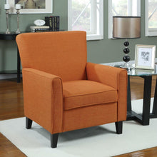 Load image into Gallery viewer, Orange Fabric Contemporary Living Room Arm Chair with Wood Legs