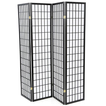 Load image into Gallery viewer, Black 4-Panel Asian Style Shoji Room Divider Screen