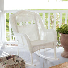 Load image into Gallery viewer, Indoor-Outdoor Patio Porch White Resin Wicker Rocking Chair