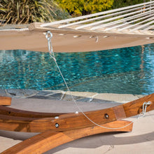 Load image into Gallery viewer, Freestanding 13-ft White Canvas Hammock with Wood Frame Stand