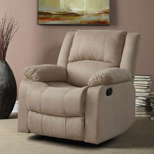 Load image into Gallery viewer, Beige Microfiber Upholstered Recliner Chair