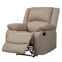 Load image into Gallery viewer, Beige Microfiber Upholstered Recliner Chair