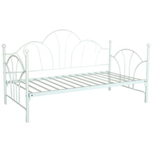 Load image into Gallery viewer, Twin Ivory Bed Frame Contemporary White Metal Daybed