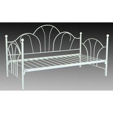 Load image into Gallery viewer, Twin Ivory Bed Frame Contemporary White Metal Daybed