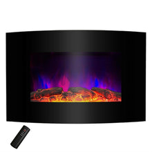 Load image into Gallery viewer, Wall Mounted Electric Fireplace Space Heater with Remote 5,200 BTU