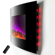 Load image into Gallery viewer, Wall Mounted Electric Fireplace Space Heater with Remote 5,200 BTU